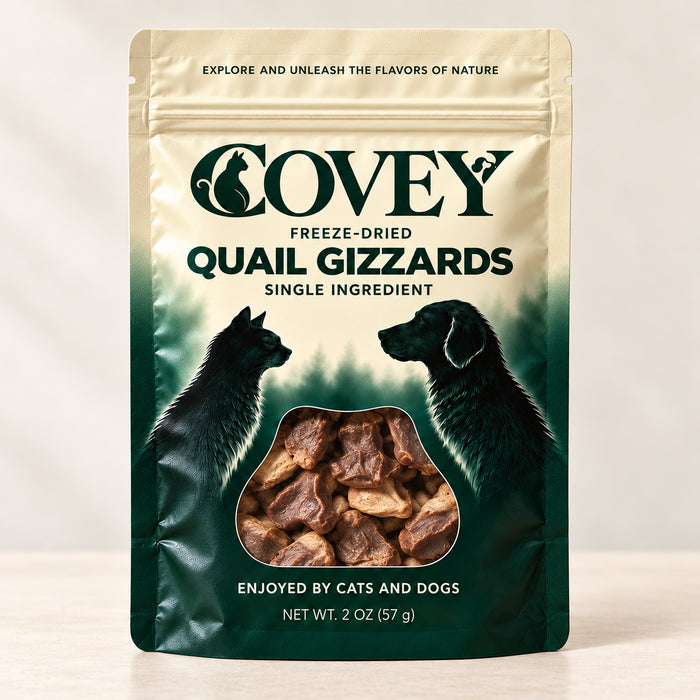 Covey Quail Gizzards - natural straight packaging mockup