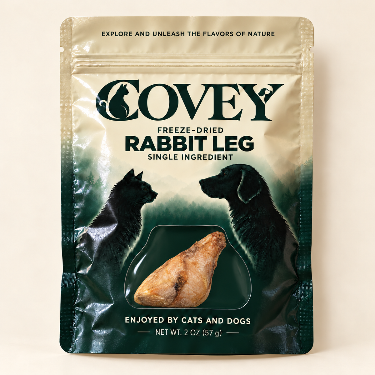 Covey Rabbit Leg pouch displaying one rabbit leg on ivory