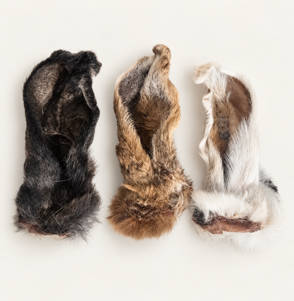 Rabbit ears with fur - lightly retouched supplied product photograph