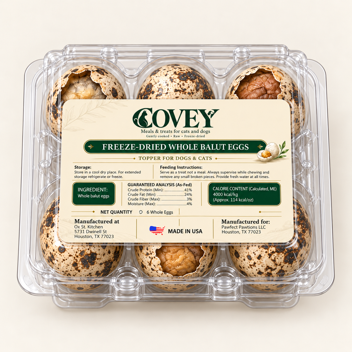 Covey Quail Balut Eggs - natural packaging mockup