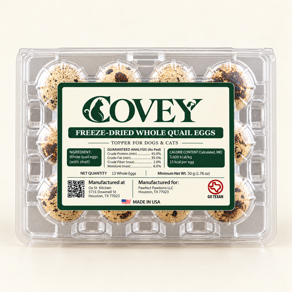 Covey Quail Eggs - natural packaging mockup